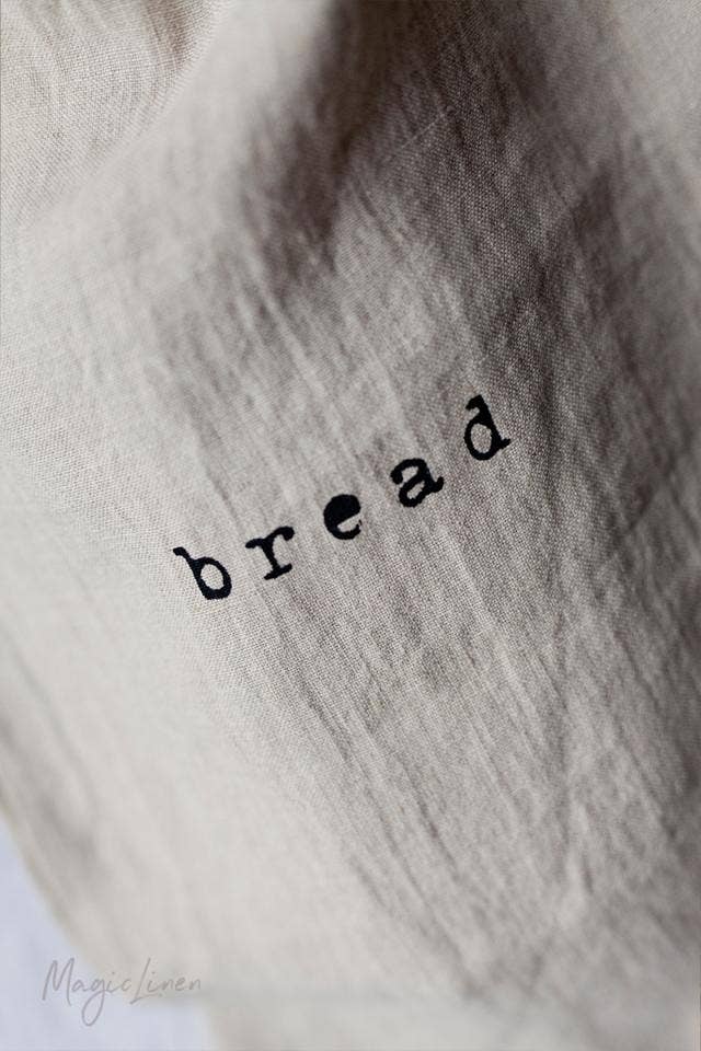 Printed linen bread bag