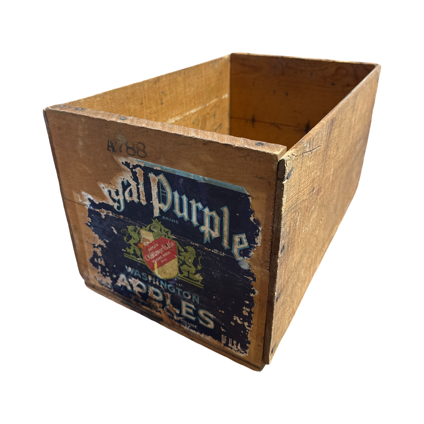 Vintage Royal Purple Apple Crate