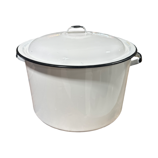 Vintage White Enamel Pot
