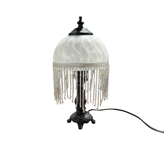 Vintage style beaded cast lamp