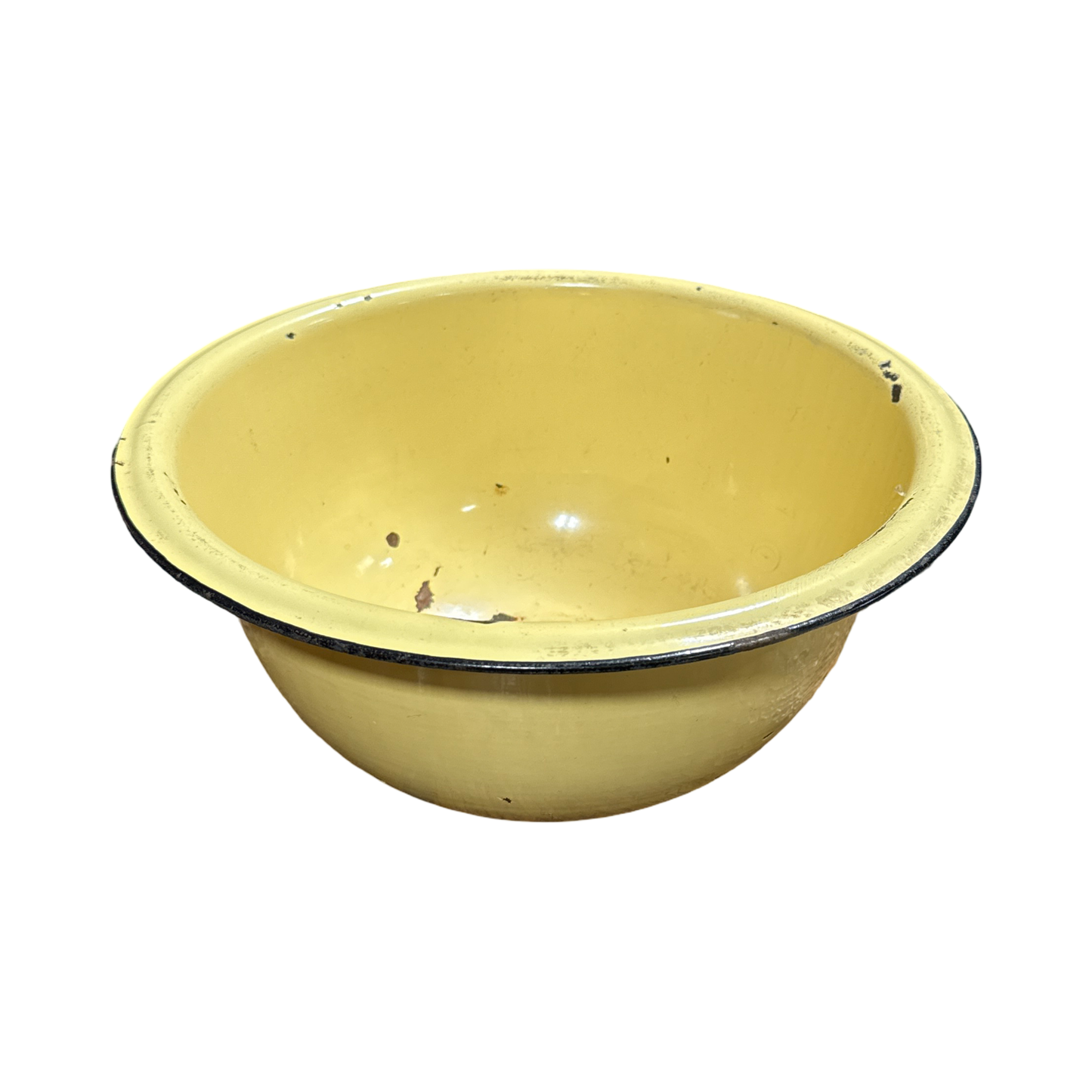 Vintage Yellow Enamel Bowl