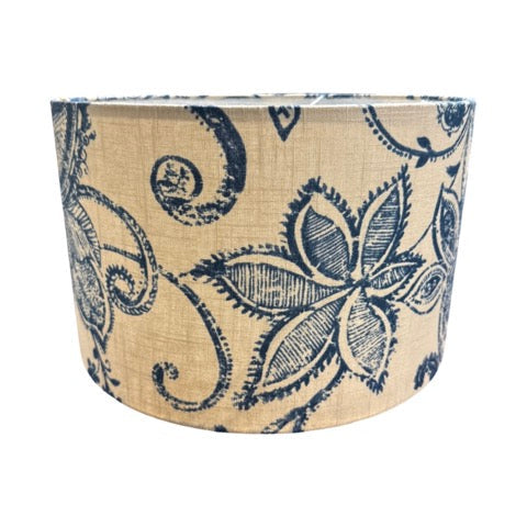 Batik Blue Linen Lampshade 40x23cm