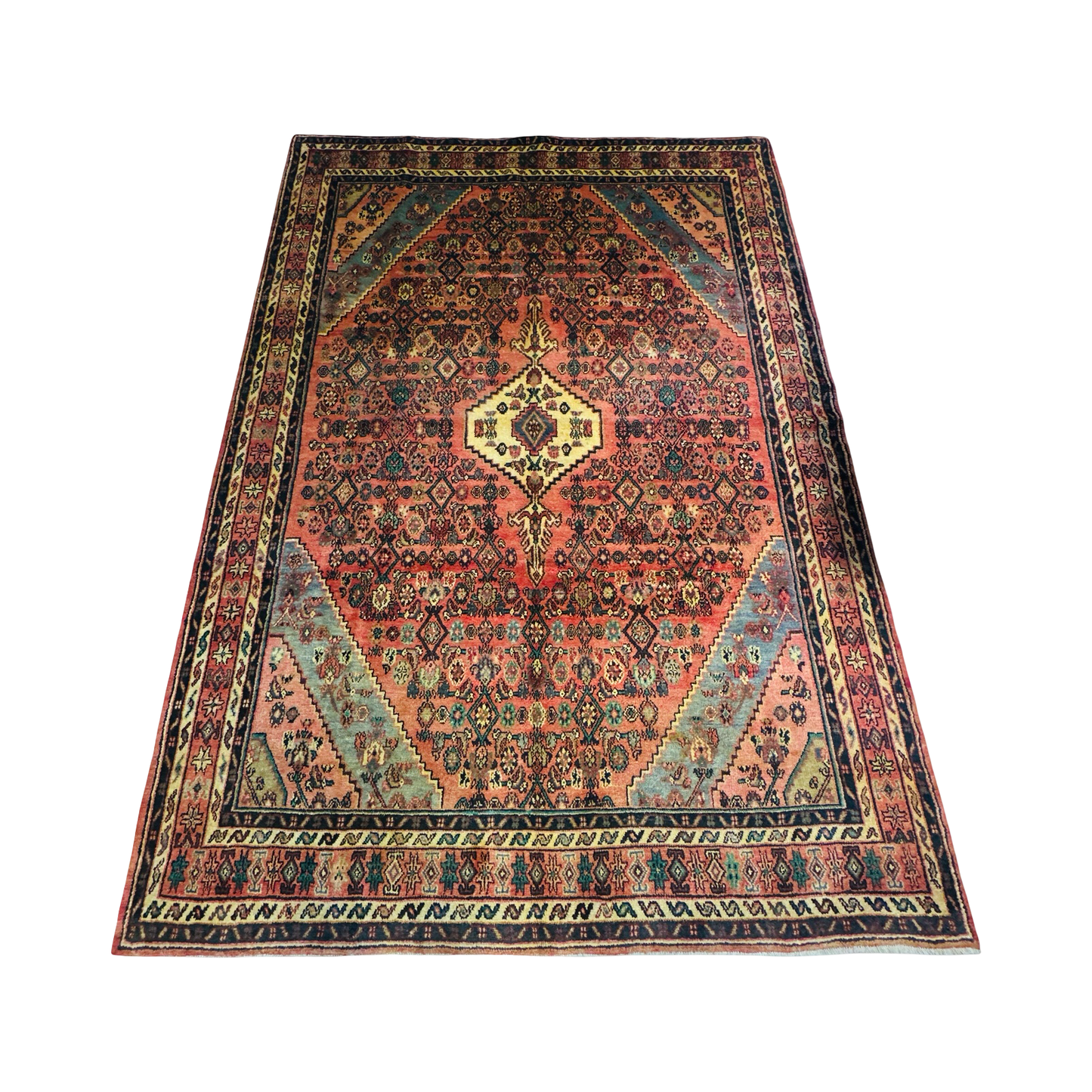 Vintage Hamadan Wool Rug 119x84"