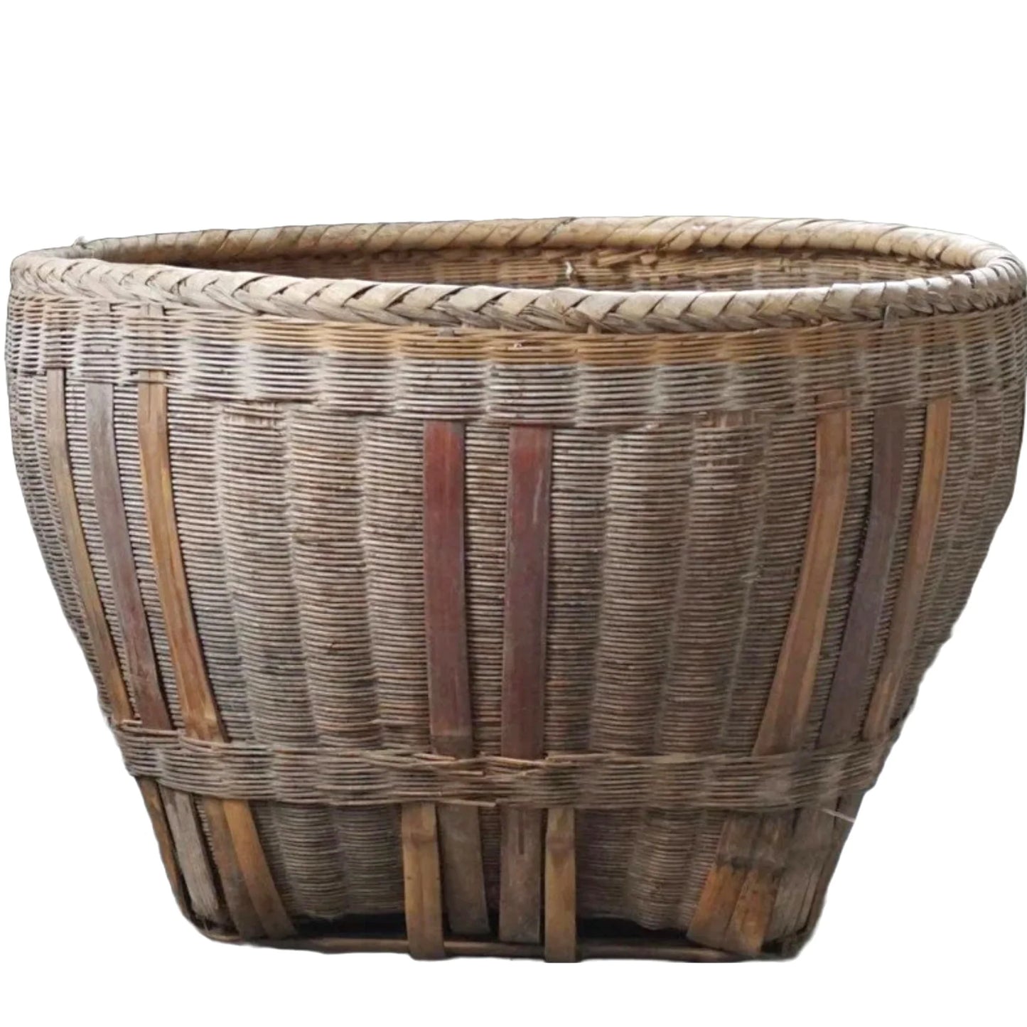 Large Antique Bamboo Rice Basket