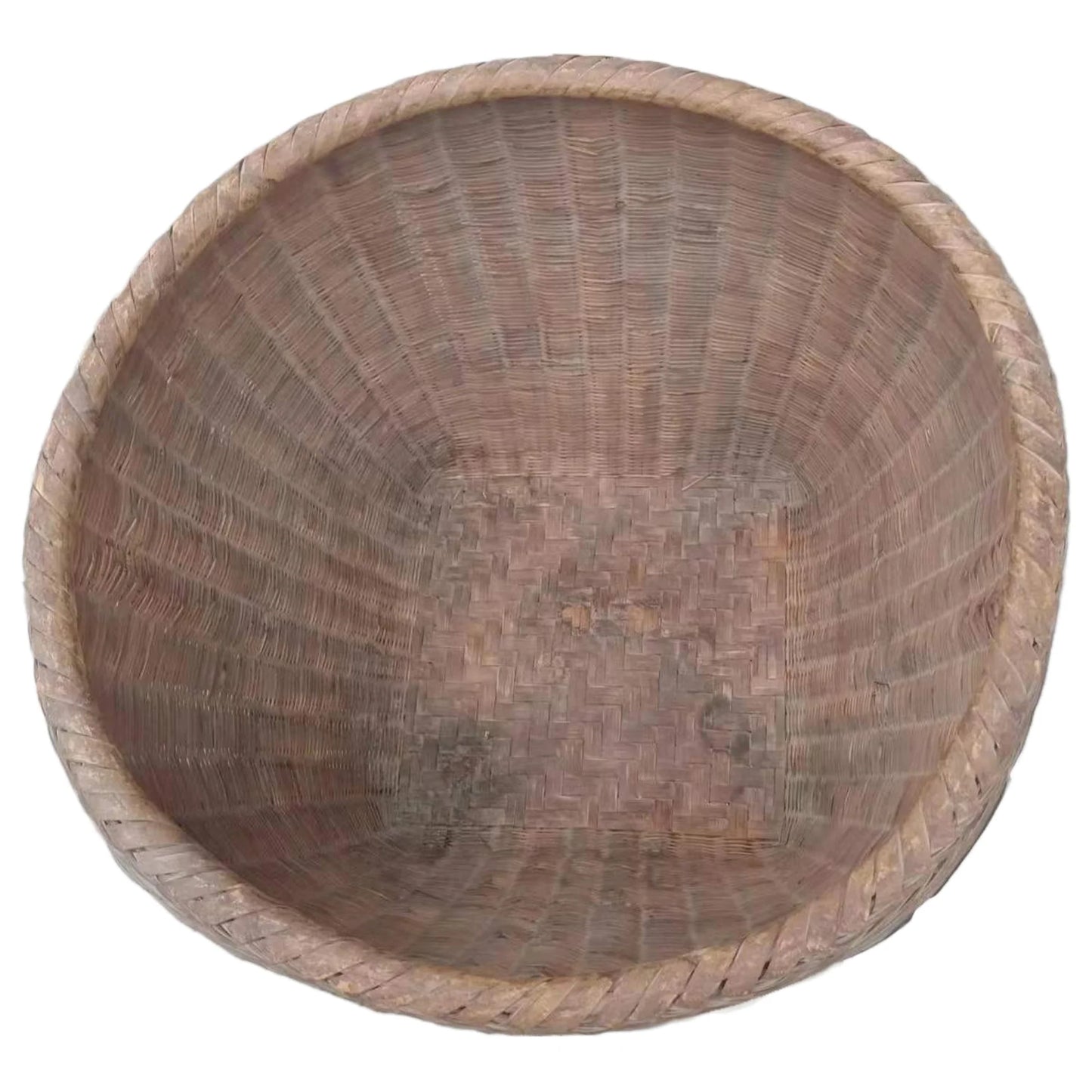 Large Antique Bamboo Rice Basket