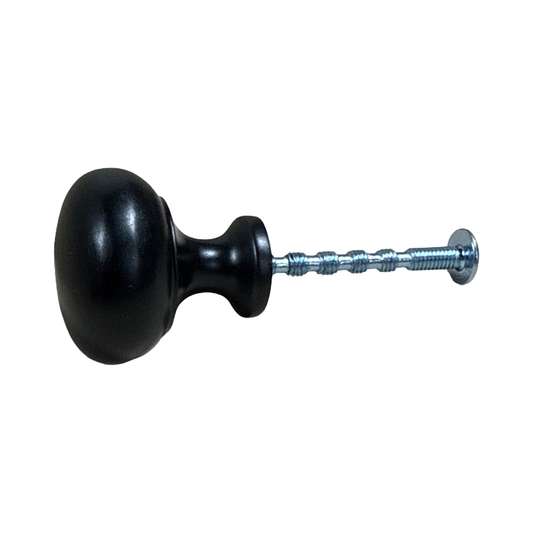 Round Iron Knob Black Small