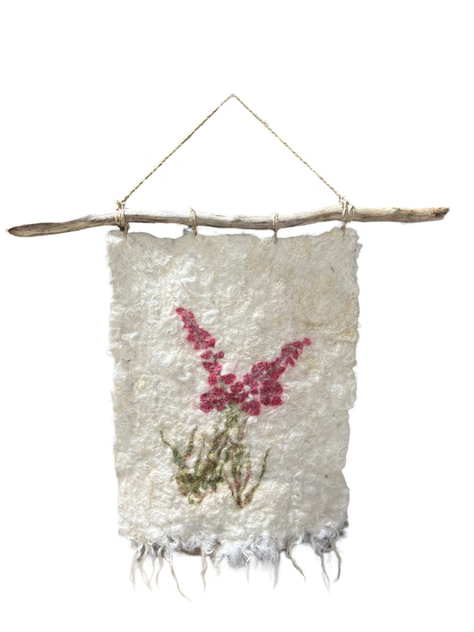 Felted Icelandic Wool Tapestry Fireweed