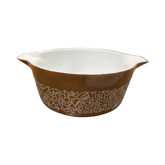 Vintage Pyrex 475B Brown Woodland