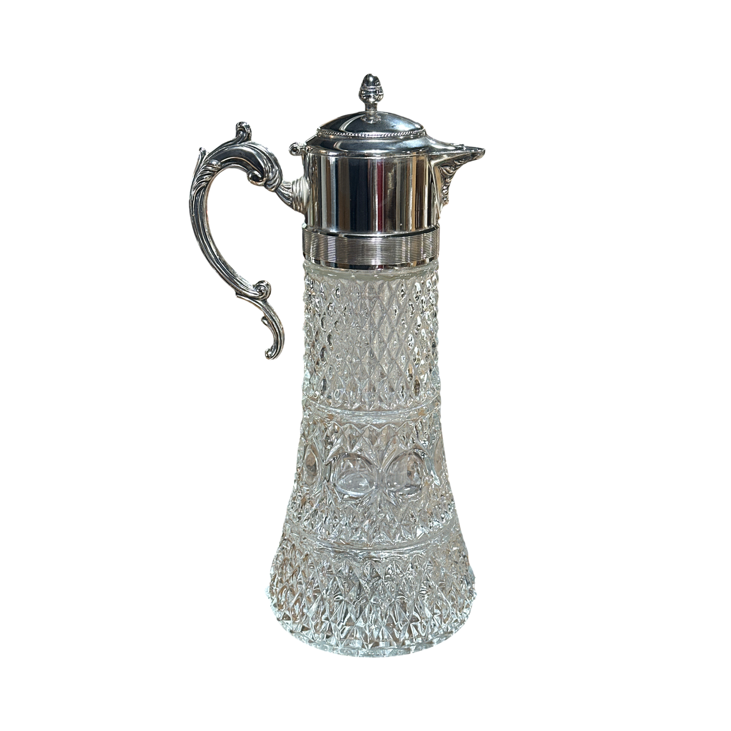 Vintage Silver Plated Glass Pitcher