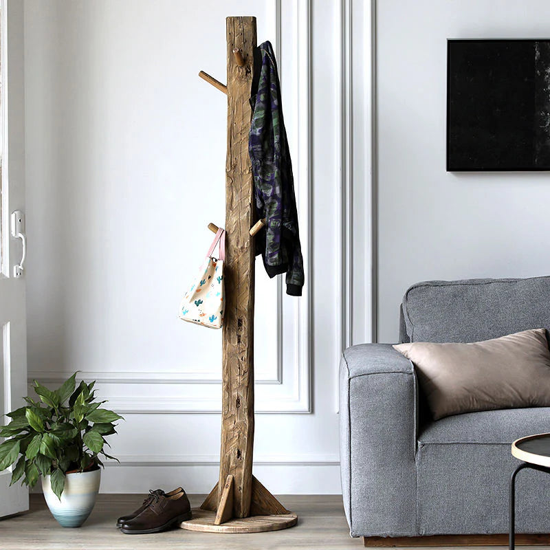 Reclaimed Pine Standing Coat Rack
