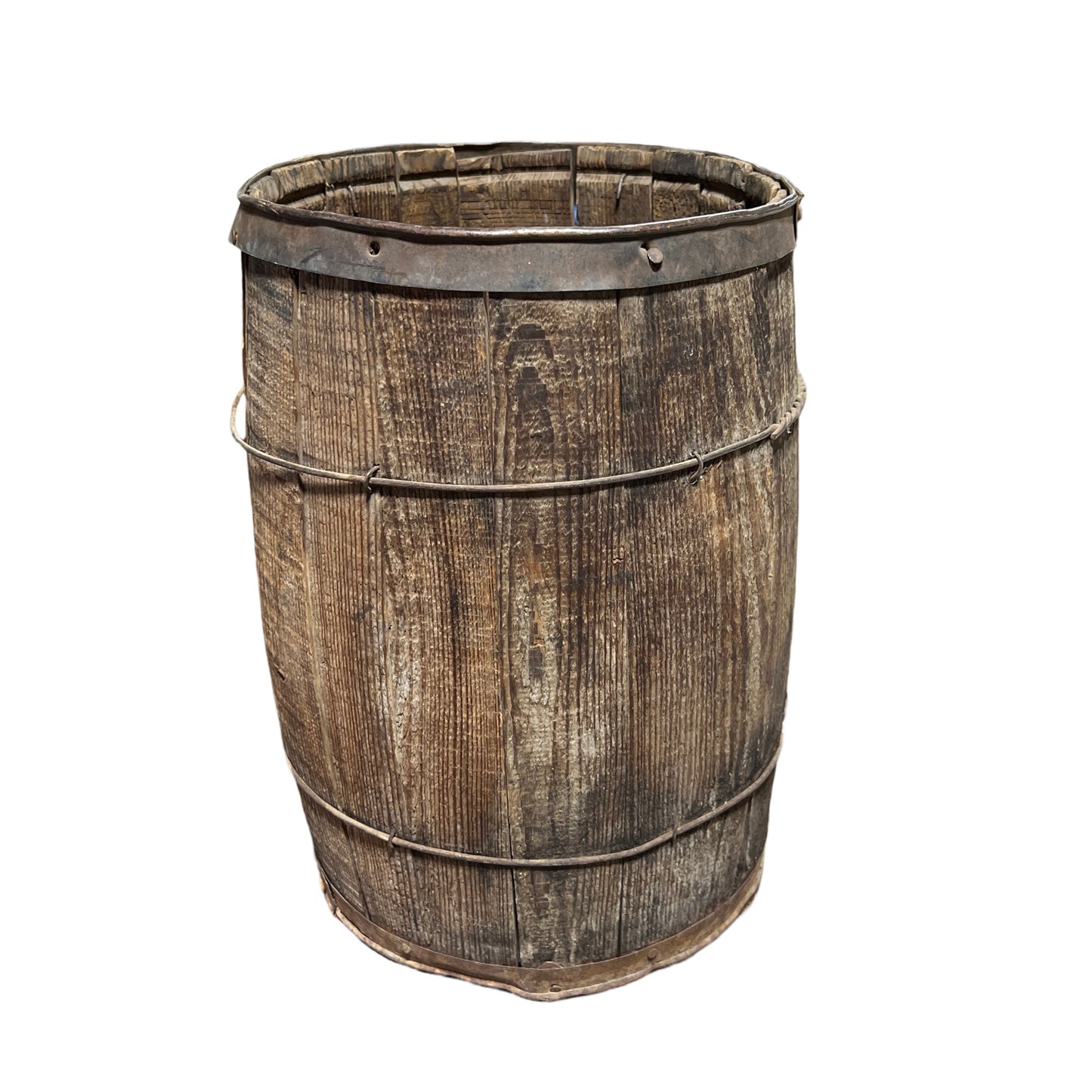 Vintage wood nail keg barrel