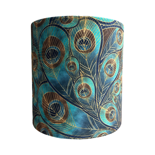 Peacock Velvet Lampshade 20x21cm
