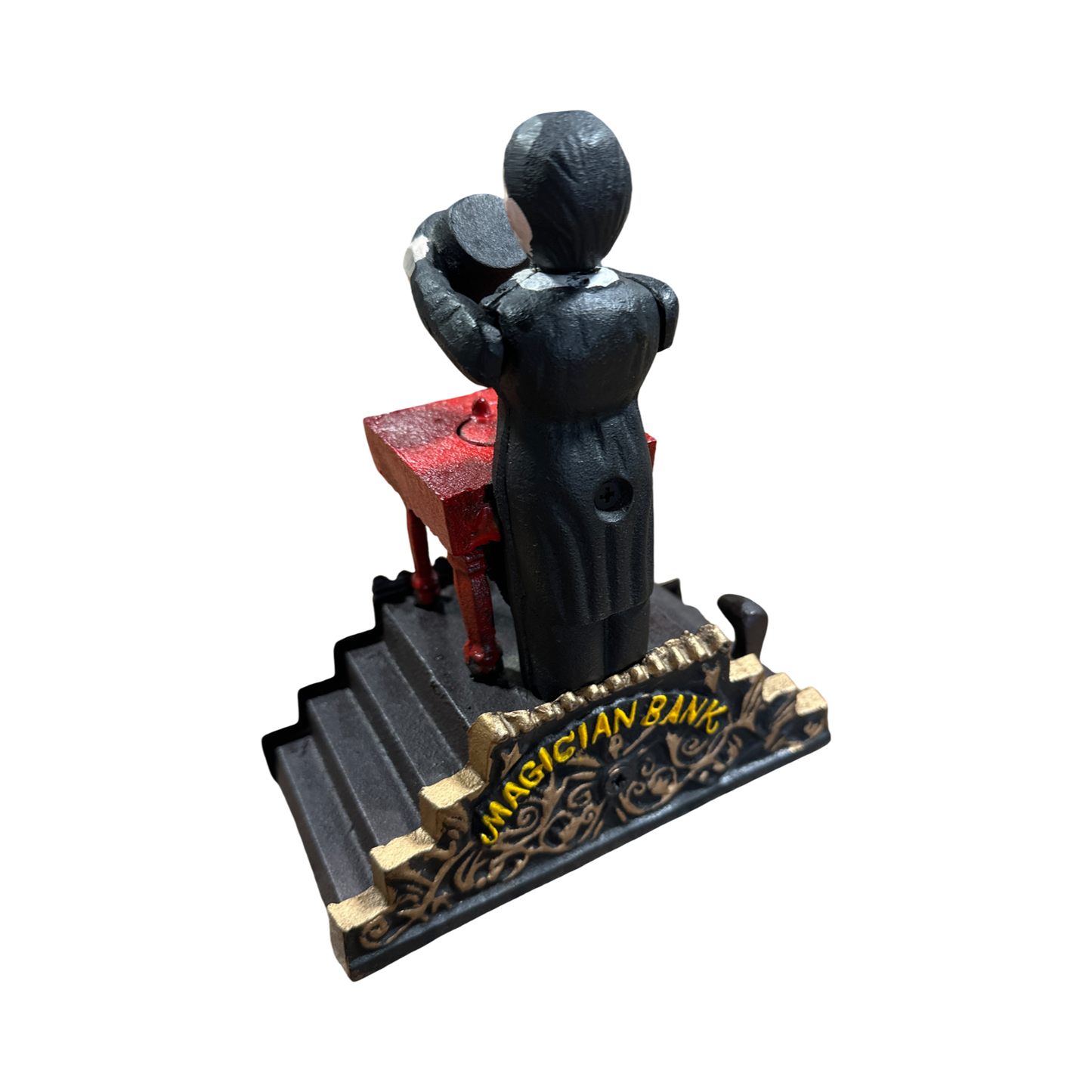 Vintage Cast Iron Magician Coin Bank