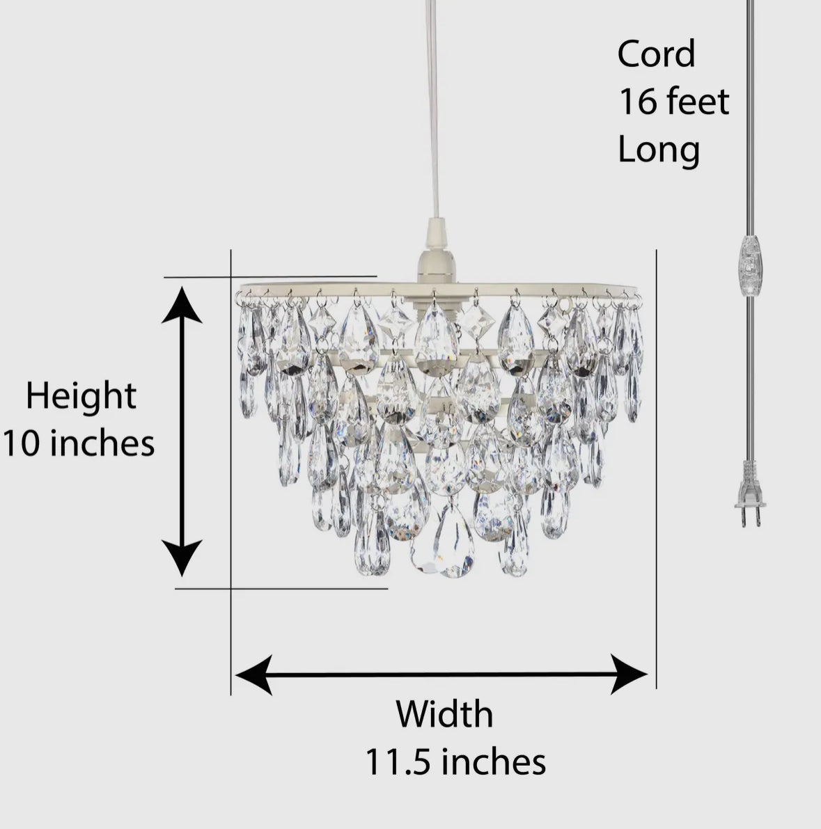 1 light dome clear plug in chandelier