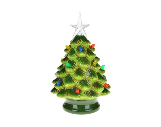 Ceramic Xmas Tree w/LED 7"