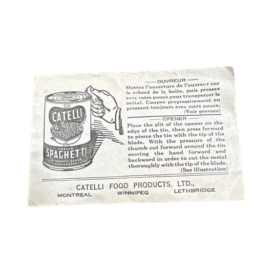 Vintage Catelli Survival Can Opener