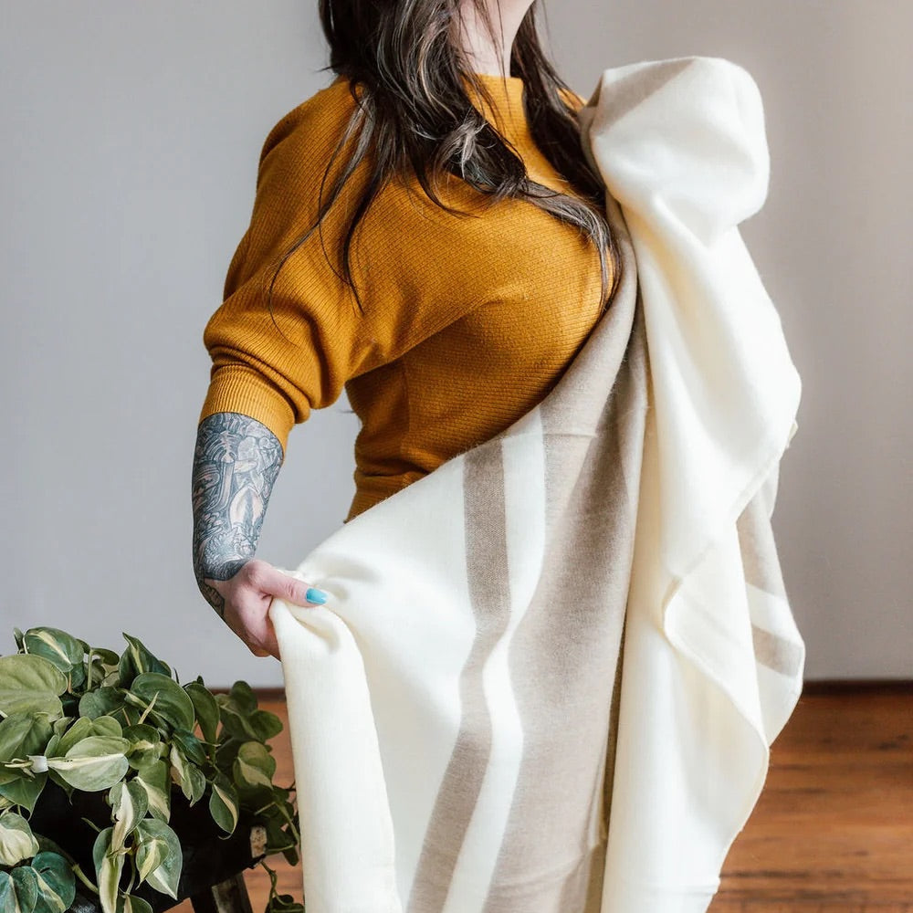 Oat Milk Alpaca Throw Blanket