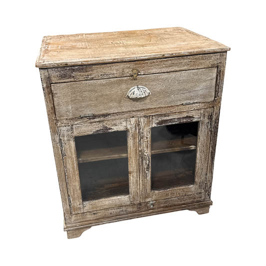 Wood Side Cabinet w/glass