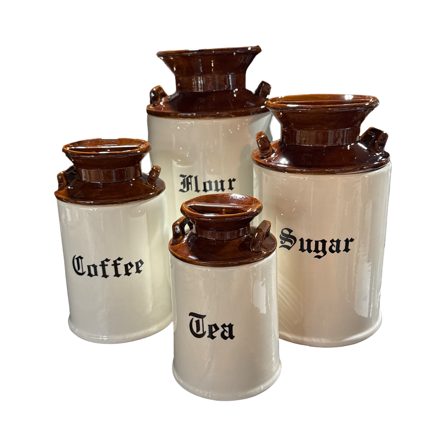 Vintage Cream Can Canister S/4