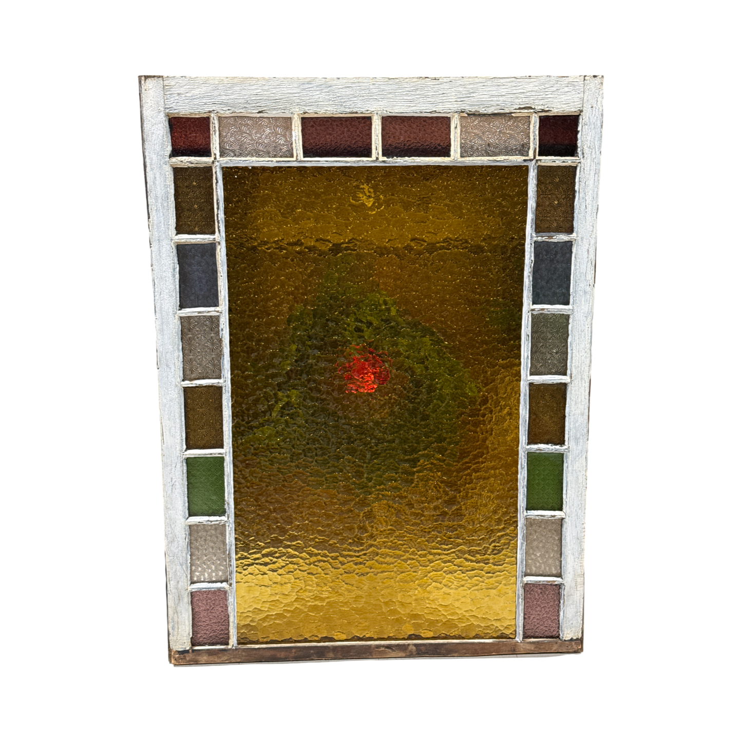 Antique 36"x48" stained glass church window 2