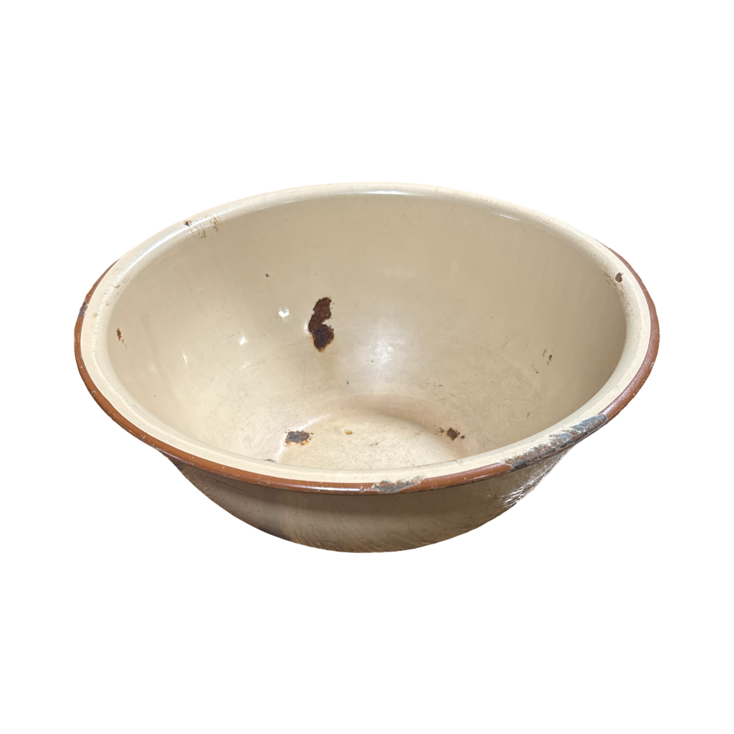 Vintage Brown Enamel Bowl