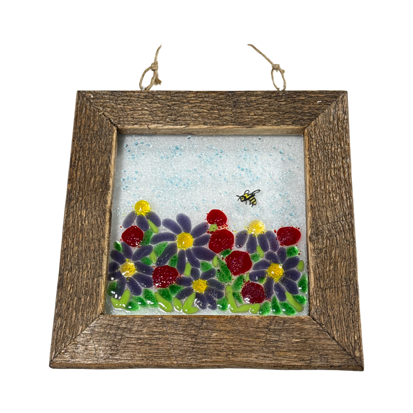 Fused Glass Flower Frames 8"