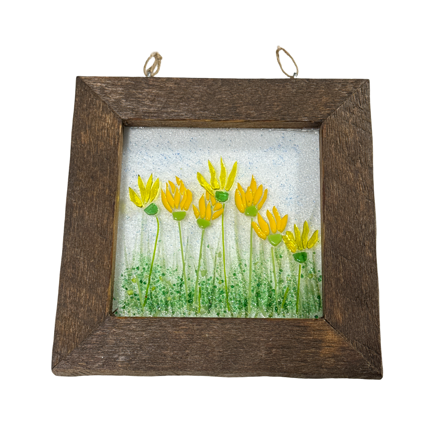 Fused Glass Flower Frames 8"