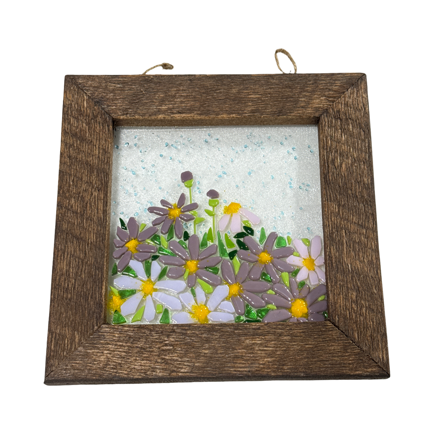 Fused Glass Flower Frames 8"