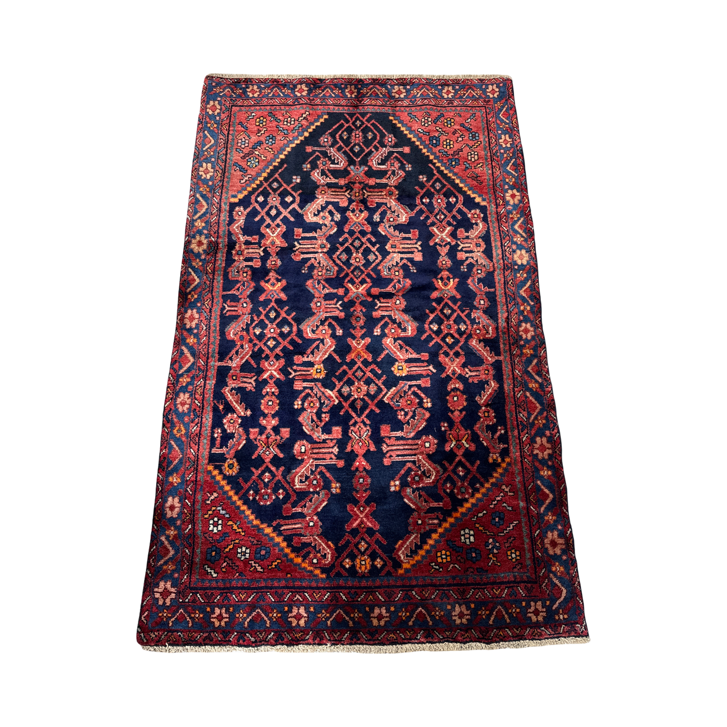 Vintage Hamadan Wool Rug 77x48"