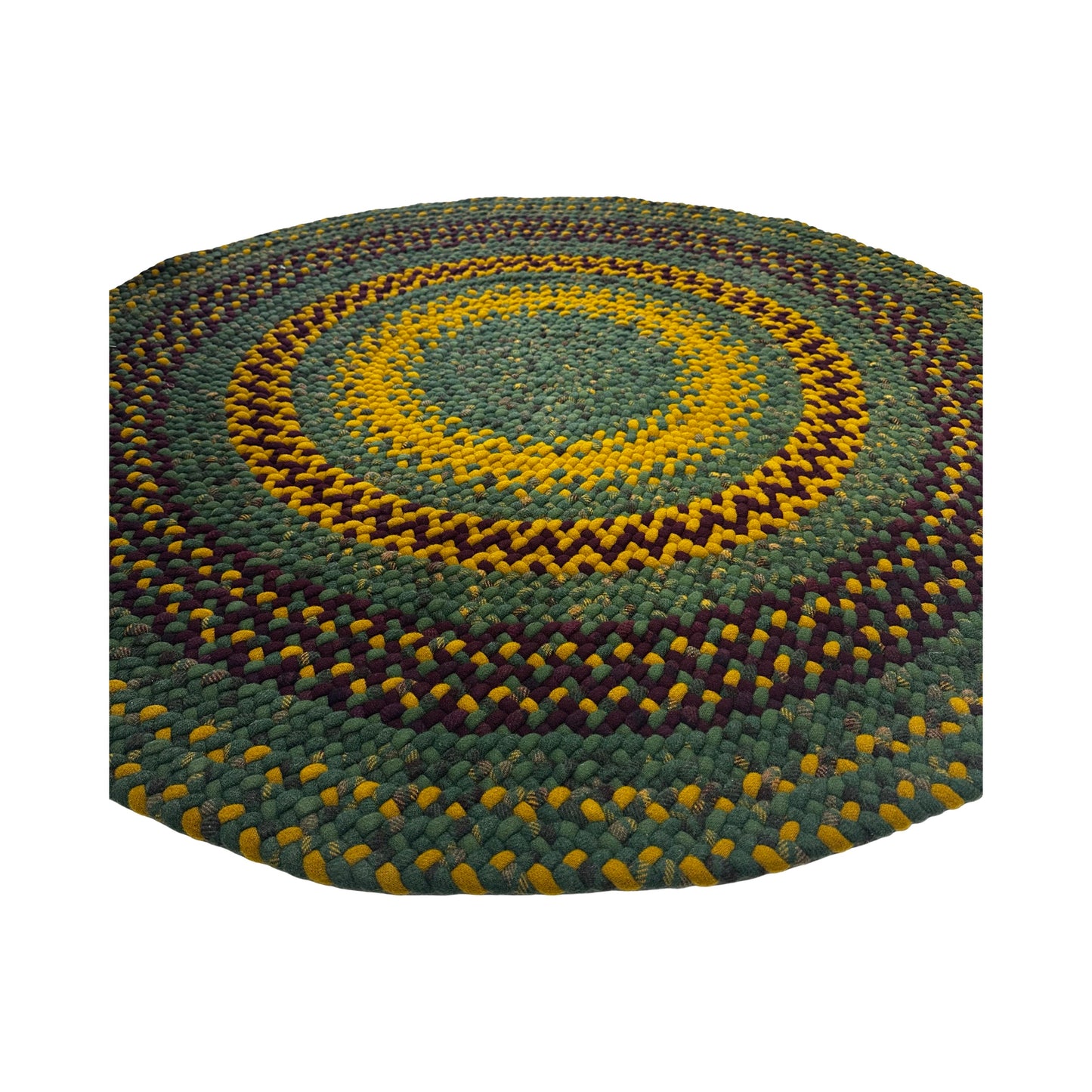Round Braided Wool Rug 45.5"