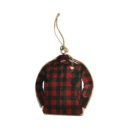 Check Jacket w/Beer Ornament 3.5"H