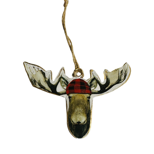 Jack Moose Ornament 4"W
