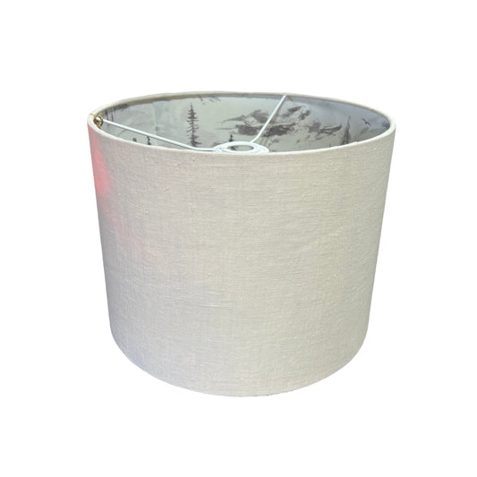 Cream Linen Double Lampshade 30x23cm