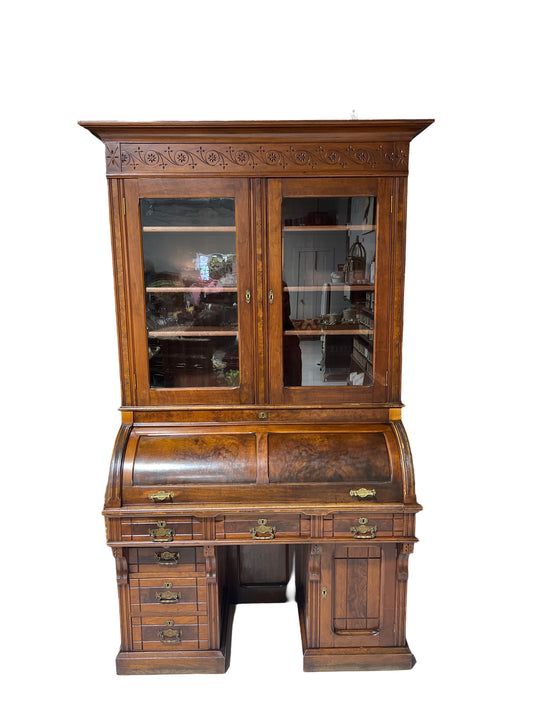 Antique Roll Top Desk w/Chair