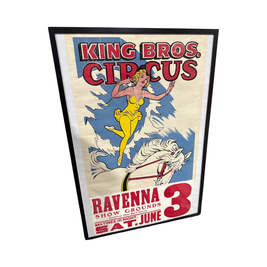 Vintage Circus Poster King Bros. ACME Showprint Ravenna OH 1965