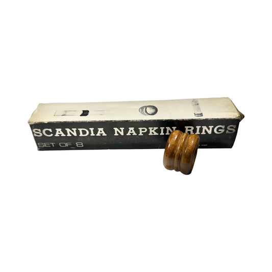 Vintage Scandia napkin rings in box