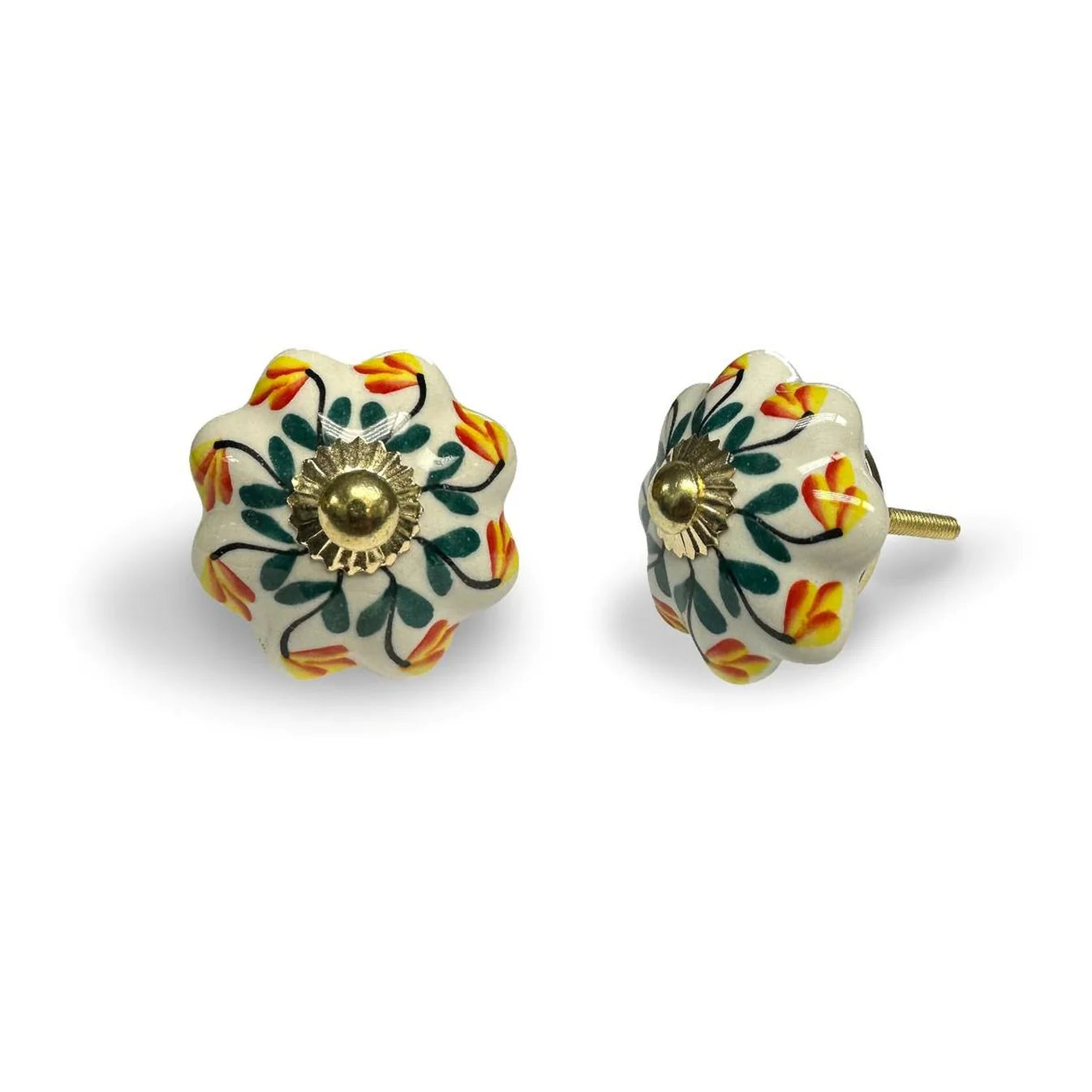 Floral Ceramic Knob