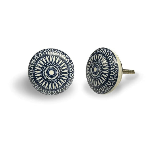 Blue Pattern Ceramic Knob