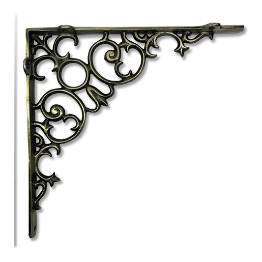 Scroll Bracket Large Antique Brass