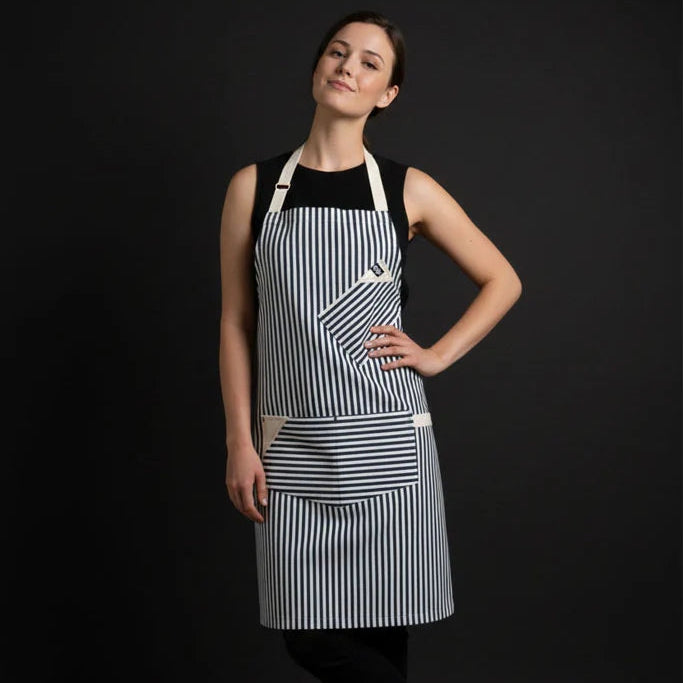 French Striped Canvas Apron