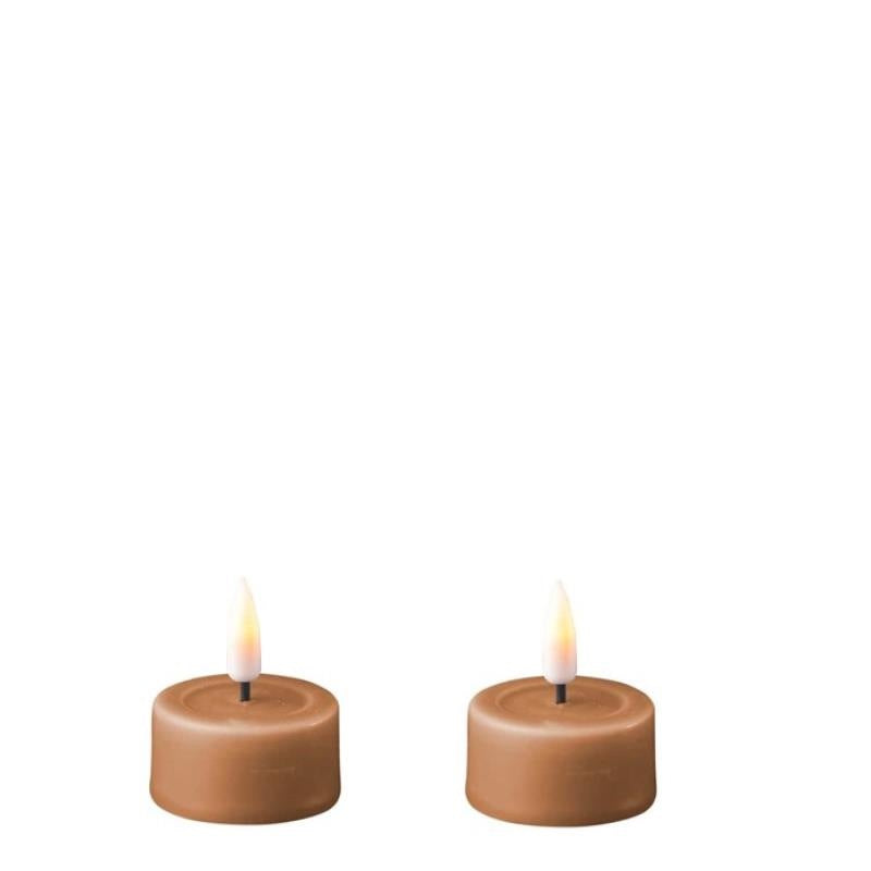 Caramel Led Tealights (Pair)