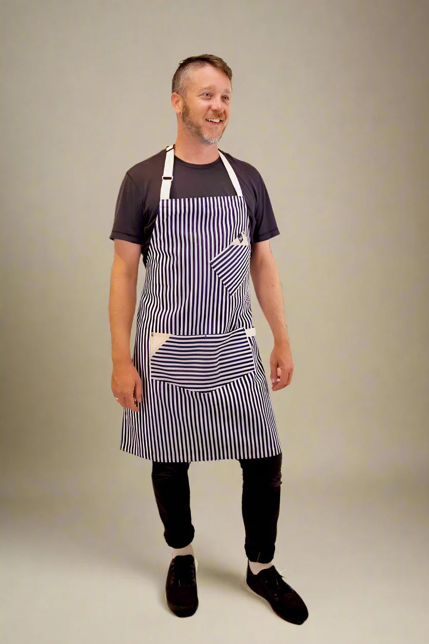 French Striped Canvas Apron
