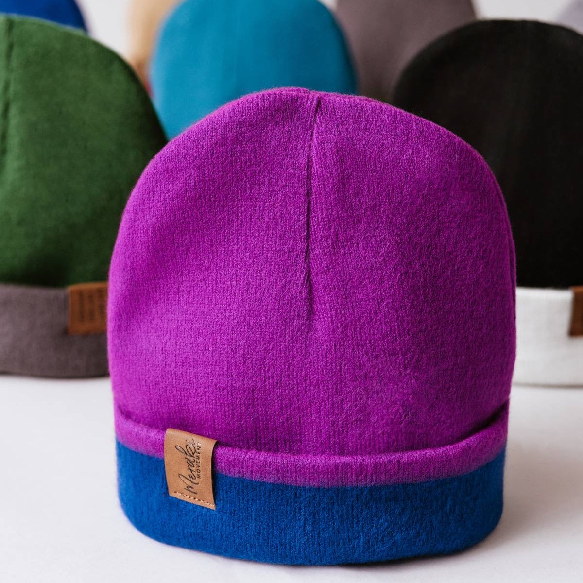 Blue & Fuchsia Reversible Alpaca Beanie