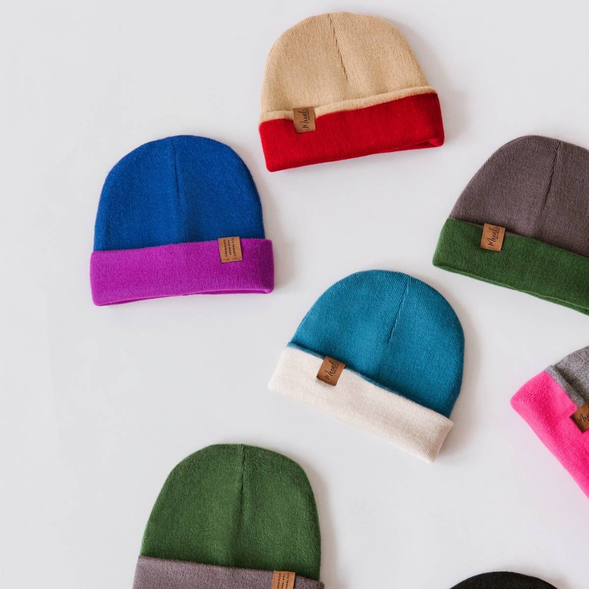 Blue & Fuchsia Reversible Alpaca Beanie