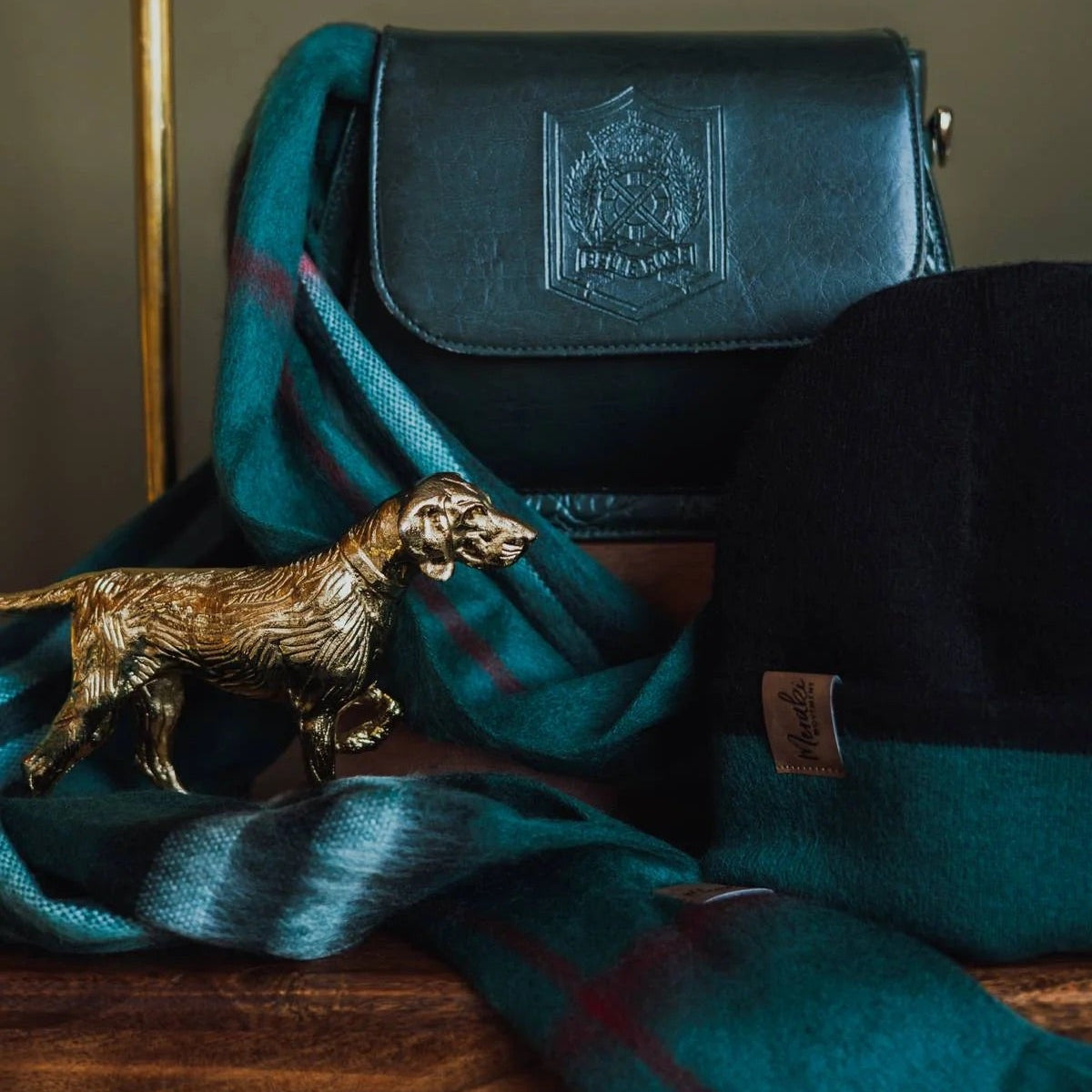 Emerald & Black Reversible Alpaca Beanie