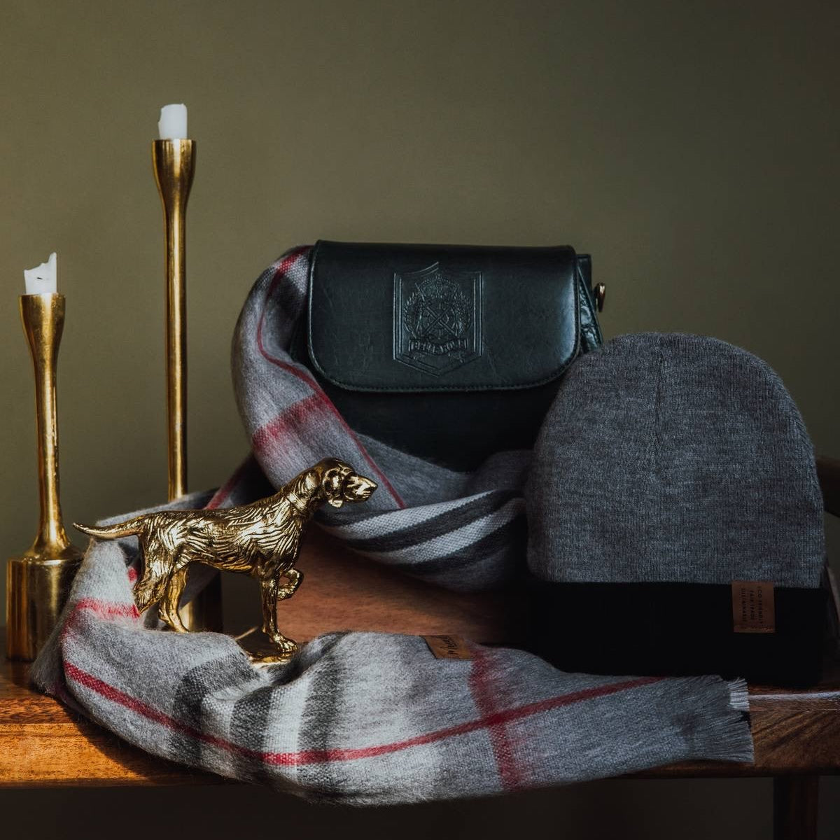 Black & Grey Reversible Alpaca Beanie
