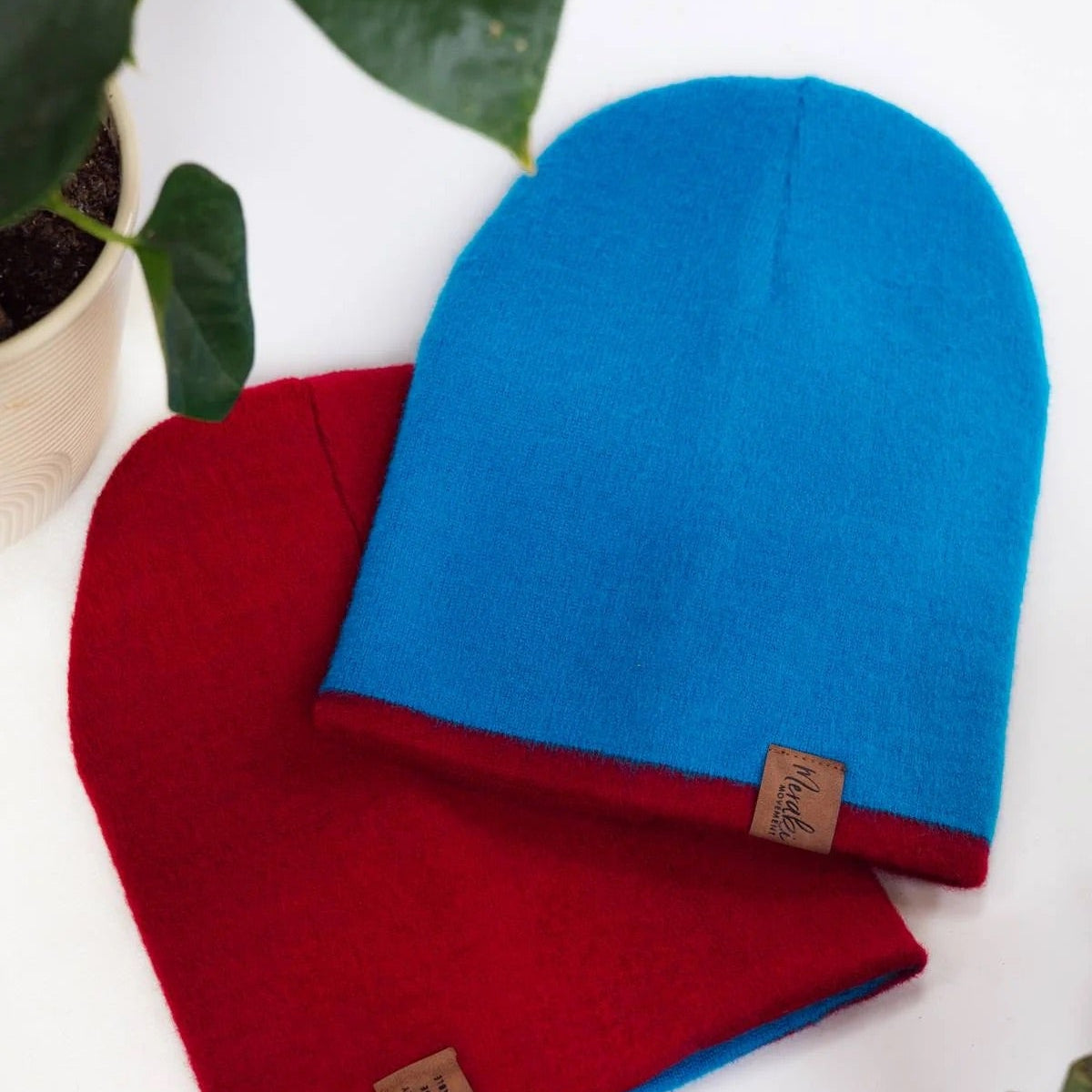 Blue & Red Reversible Alpaca Beanie