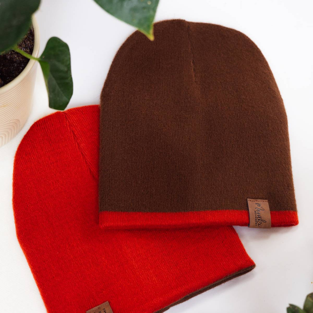 Brown & Rust Reversible Alpaca Beanie