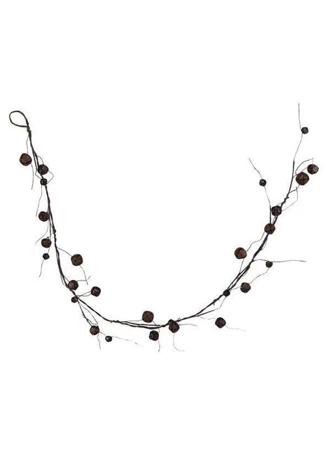 60" rust jingle bell curly twig garland