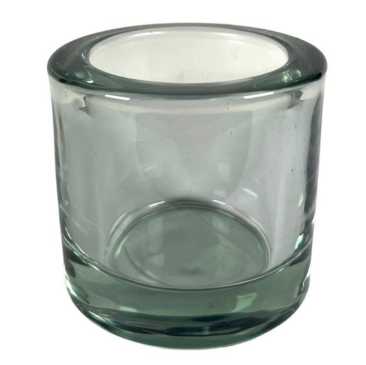 Heavy Glass Votive Holder Green
